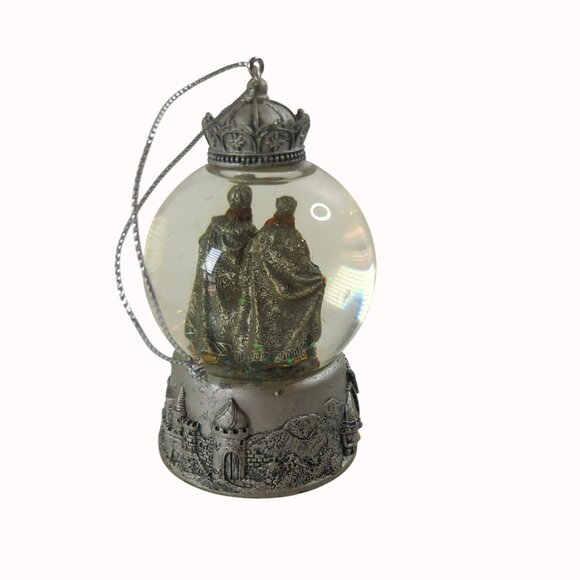 Vintage Three Wise Men Nativity Hanging Snow Globe Christmas Ornament - Picture 3 of 4